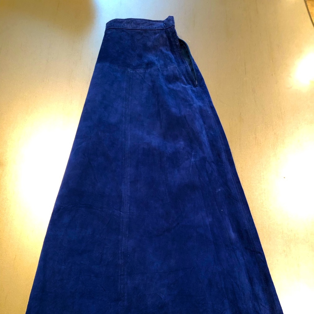 Suede maxi blue skirt Breckinridge